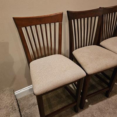 Round Black Stone Top Table + Four Chairs (T1-JS)