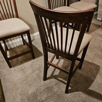 Round Black Stone Top Table + Four Chairs (T1-JS)