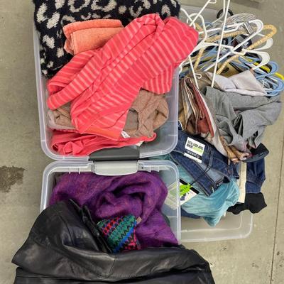 3 totes of clothes