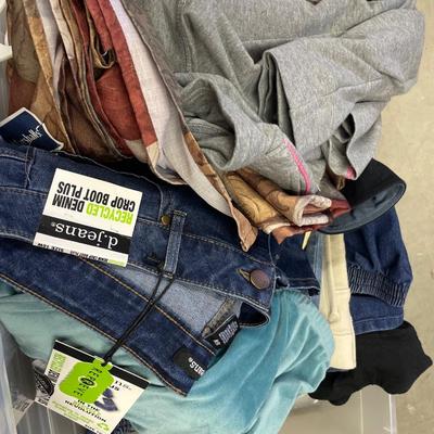 3 totes of clothes