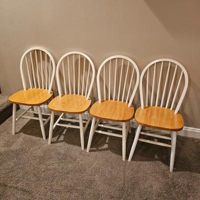 White Wood Table w/ Tile Top & Four Chairs (T1-JS)