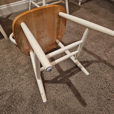 White Wood Table w/ Tile Top & Four Chairs (T1-JS)