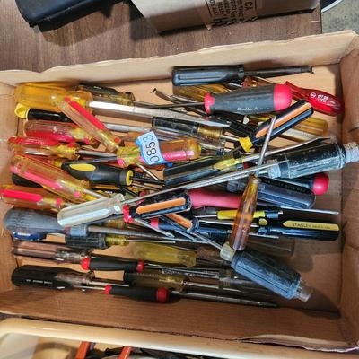 Box Lot of Screw Drivers Blackhawk Craftsman and Others