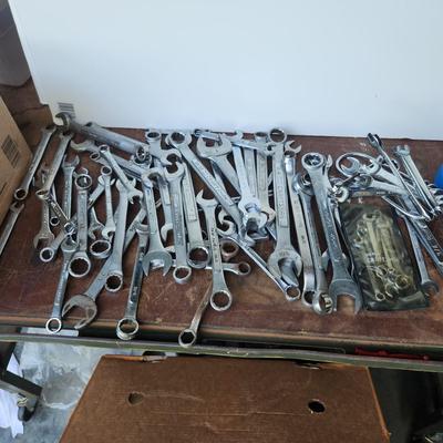 Large Lot of Wrenches Craftsman , Huskey, Craftsman Ignition set , and others