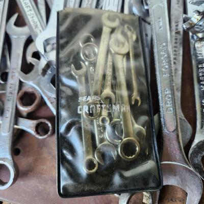 Large Lot of Wrenches Craftsman , Huskey, Craftsman Ignition set , and others