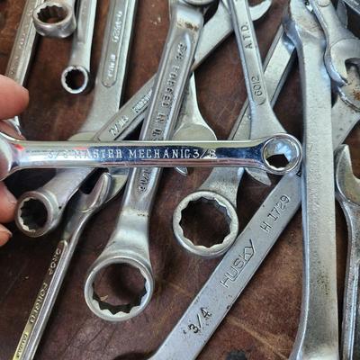 Large Lot of Wrenches Craftsman , Huskey, Craftsman Ignition set , and others