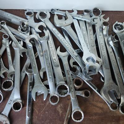 Large Lot of Wrenches Craftsman , Huskey, Craftsman Ignition set , and others