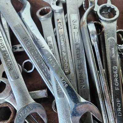 Large Lot of Wrenches Craftsman , Huskey, Craftsman Ignition set , and others