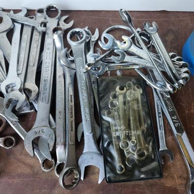 Large Lot of Wrenches Craftsman , Huskey, Craftsman Ignition set , and others