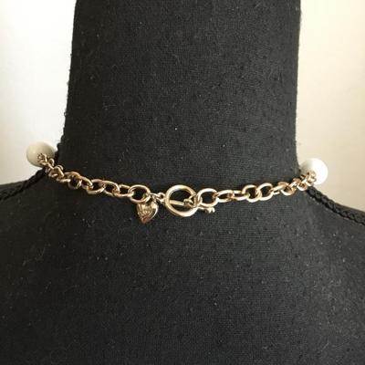 Beautiful white bead statement necklace very nice