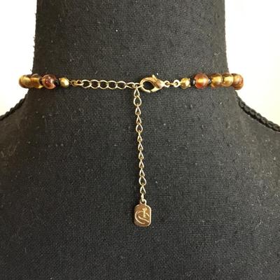 Beautiful vintage amber color statement necklace