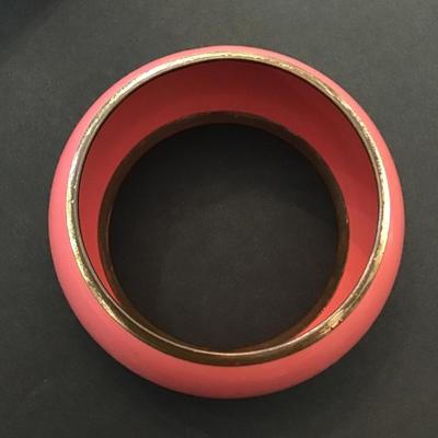 Pink coral bangle bracelet