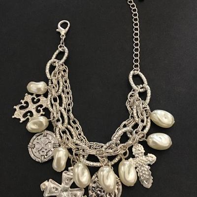 Cute silver tone charm bracelet