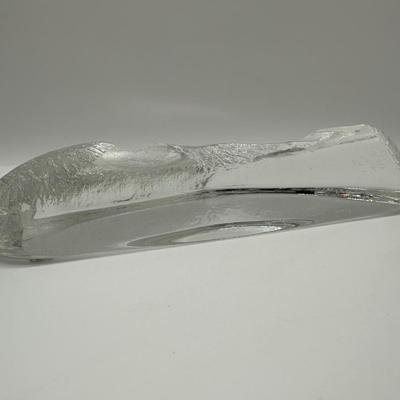 Crystal Glass Cat Sculpture by Mats Jonasson, Sweden