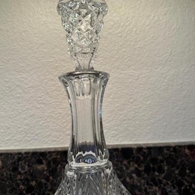 Vintage Rose Etched Crystal Decanter