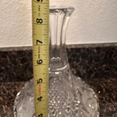 Vintage Rose Etched Crystal Decanter