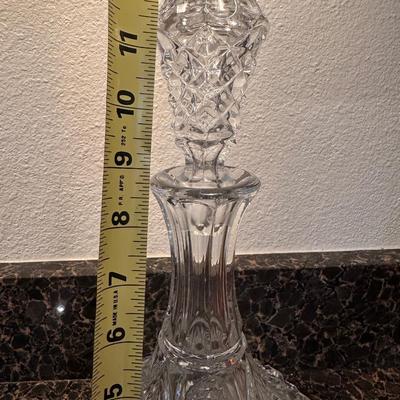 Vintage Rose Etched Crystal Decanter