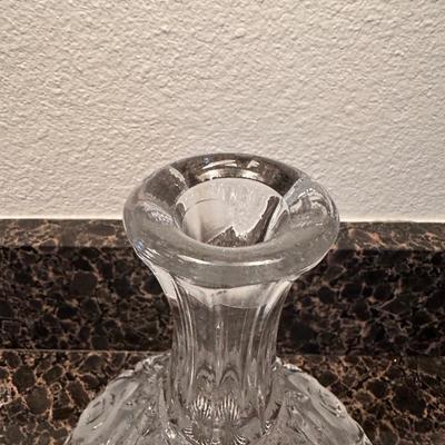 Vintage Rose Etched Crystal Decanter