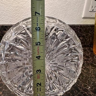 Vintage Rose Etched Crystal Decanter