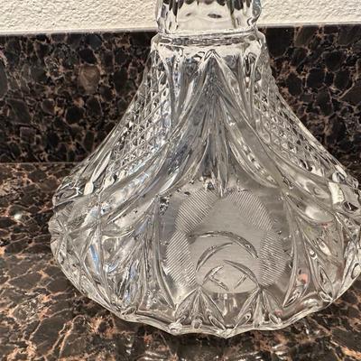 Vintage Rose Etched Crystal Decanter