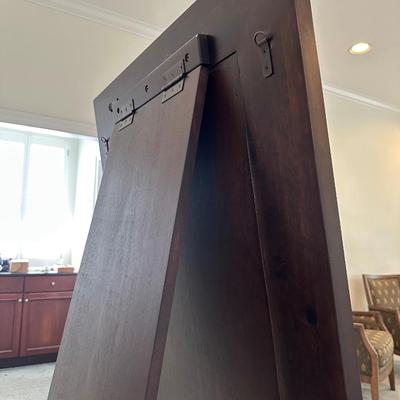 Dark Wood Framed Full-Length Mirror with Stand