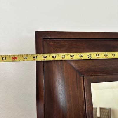 Dark Wood Framed Full-Length Mirror with Stand