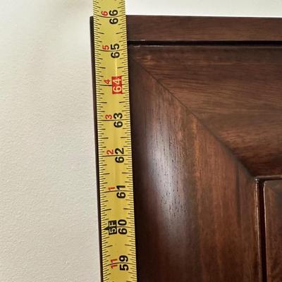 Dark Wood Framed Full-Length Mirror with Stand