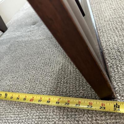Dark Wood Framed Full-Length Mirror with Stand
