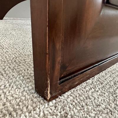 Dark Wood Framed Full-Length Mirror with Stand