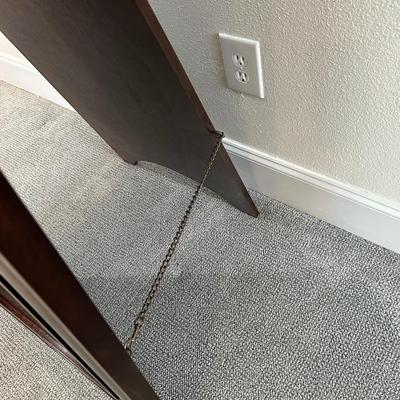 Dark Wood Framed Full-Length Mirror with Stand