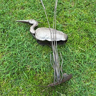 Handmade Metal Egret Yard Art (see details)