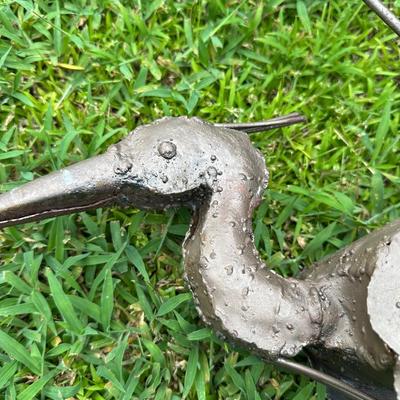 Handmade Metal Egret Yard Art (see details)