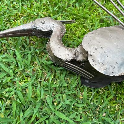 Handmade Metal Egret Yard Art (see details)