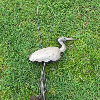 Handmade Metal Egret Yard Art (see details)