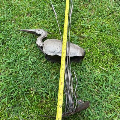 Handmade Metal Egret Yard Art (see details)