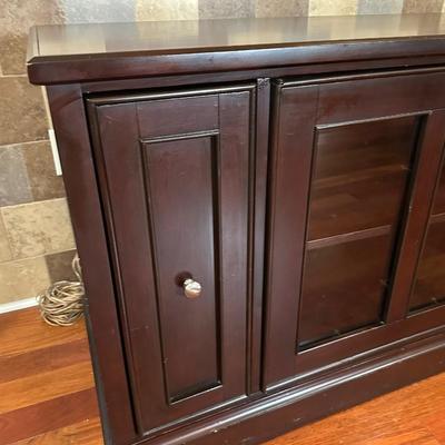Dark Wood Media Console / Storage Cabinet