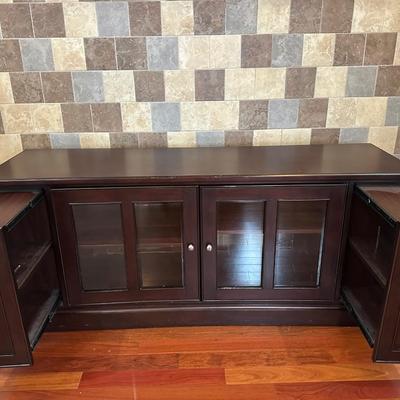 Dark Wood Media Console / Storage Cabinet