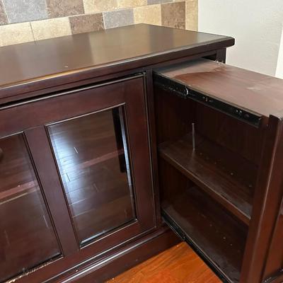 Dark Wood Media Console / Storage Cabinet