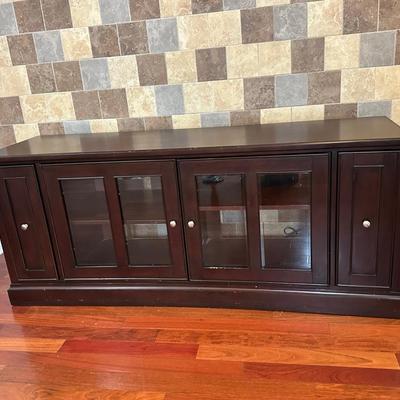 Dark Wood Media Console / Storage Cabinet