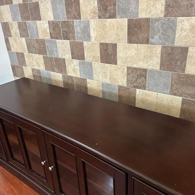Dark Wood Media Console / Storage Cabinet