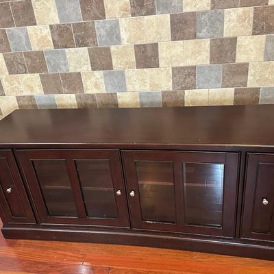 Dark Wood Media Console / Storage Cabinet