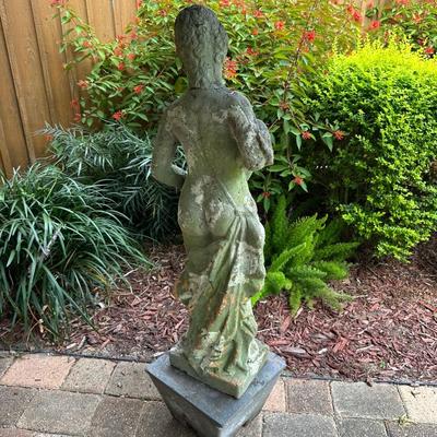 Classical Terracotta Maiden with Urn on Stand (see details)
