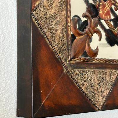 Decorative Wall Mirror with Metal Scrollwork