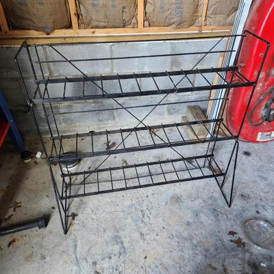 Vintage Metal Wire Store Display Rack 3 Shelves 37x8x34