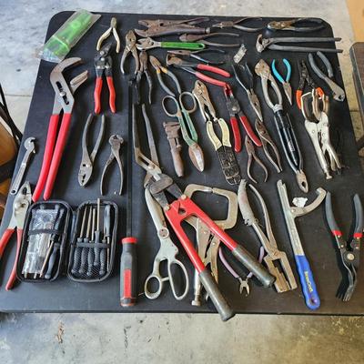 Table Top Lot of Tools