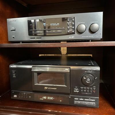 Sony CDP-CX153 100-Disc CD Changer & Kenwood Stereo Receiver