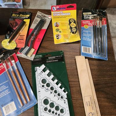 Lot of Paint tools, Brushes , Scrappers, Boot covers, Xacto and more