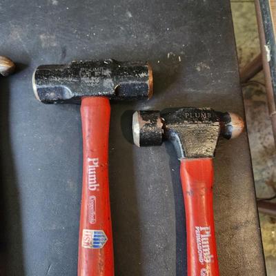 Hammer Tool lot , True Temper Underhill Roof Hatchet no.70 John Deere Vaughan Plump Ball Peen