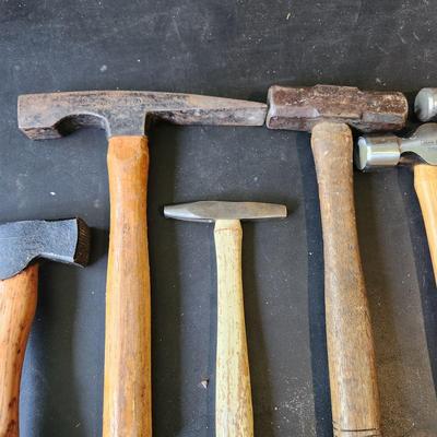 Hammer Tool lot , True Temper Underhill Roof Hatchet no.70 John Deere Vaughan Plump Ball Peen