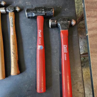 Hammer Tool lot , True Temper Underhill Roof Hatchet no.70 John Deere Vaughan Plump Ball Peen